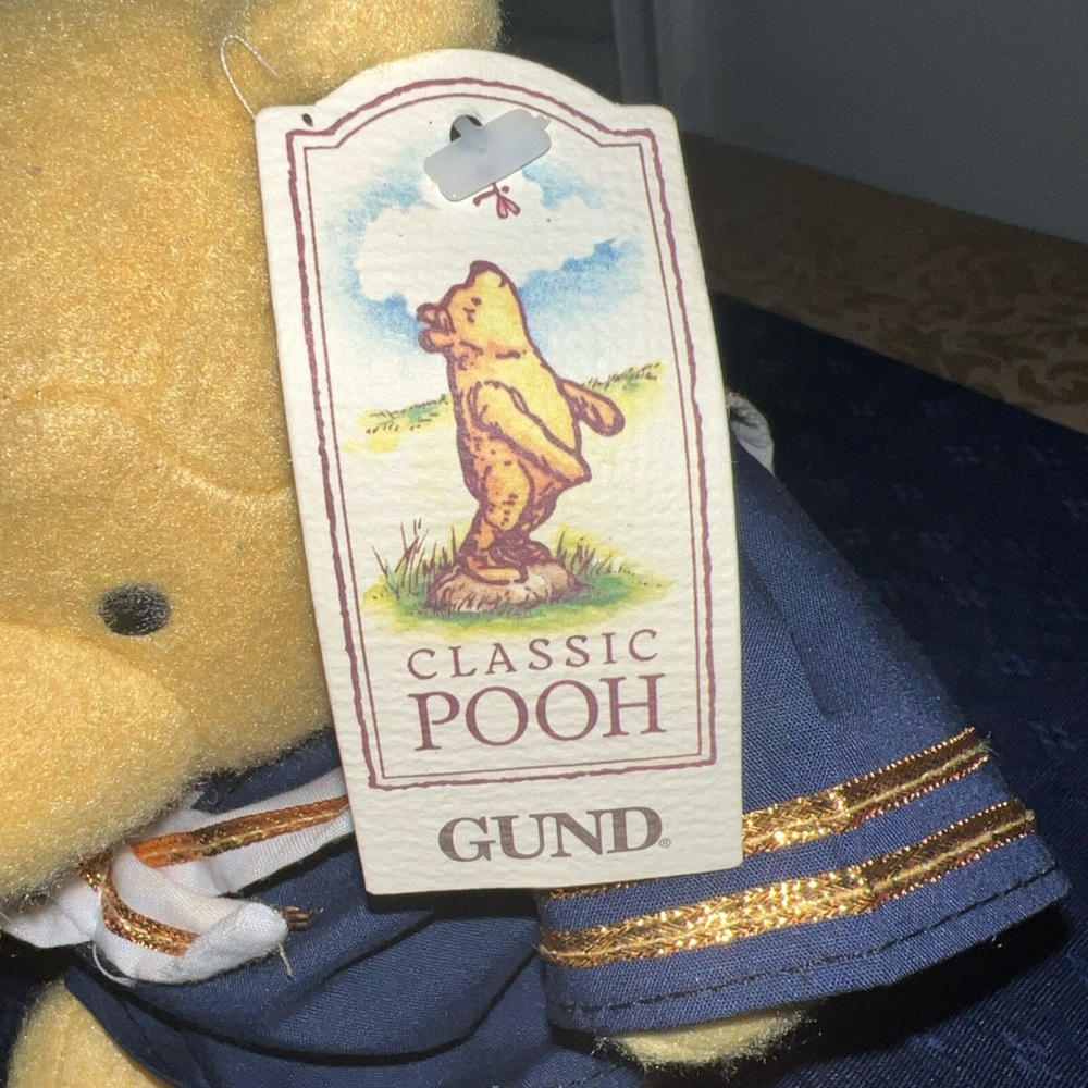 GUND Classic Winnie The Pooh Stuffed Animal Plush 6" Teddy Bear Sailor Top - Picture 2 of 11